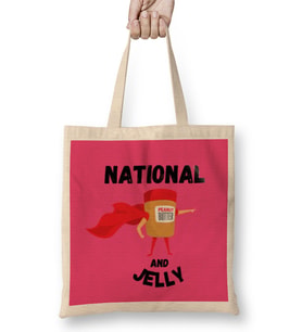 National Peanut Butter and Jelly Day 2021 Bez Çanta Uzun Saplı