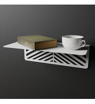 Çizgi Metal Duvar Rafı, Dekoratif Raf Beyaz