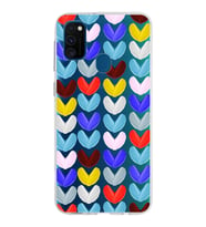 PrintiFy Samsung Galaxy M30s ile Uyumlu 1mm Slim Fit Water Color 1 Baskılı Şeffaf  Kılıf