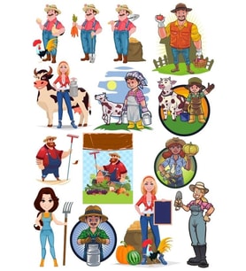 Çiftçi Sticker Set-1 14 Parça Telefon, Tablet, Defter, Laptop Sticker