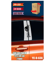 Araç Kapı Direk Kaplama Folyosu Hoonigan Desenli (SAĞ SOL TAKIM) (2 ADET) - 22x5 (Çok Renkli)
