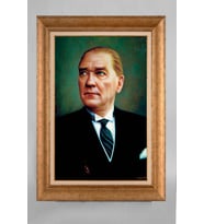 Çerçeveli Paspartulu Atatürk Tablo a74 (Gold)
