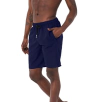 Lacivert Uzun Boy Basic Model Su İtici Özellikli Düz Renk Erkek Plaj Deniz Şort Mayo - 2206-Lacivert