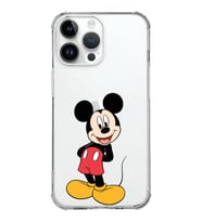 Apple iPhone 14 Pro Max Uyumlu Köşe Korumalı Antişok Kapak Mickey Mouse Tasarımlı Şeffaf  Kılıf