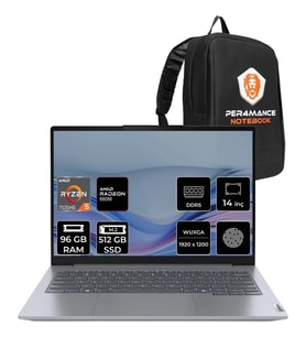 Lenovo Thinkbook 14 Gen 7 Ryzen 5 7535HS 96GB Ram 512GB SSD 14" Fhd+ Freedos 21MV001ATRP342 Notebook + Per4 Çanta