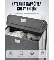 Kapaklı Duvar Tipi Kirli Çamaşır Sepeti Yer Tasarrufu Sağlayan