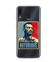 Samsung Galaxy A20/A30 Uyumlu Conor Mcgregor Notorious Desenli Şeffaf Telefon Kılıfı