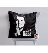 BK Gift Kişiye Özel Godfather Baba Tasarımlı Beyaz Yastık-1