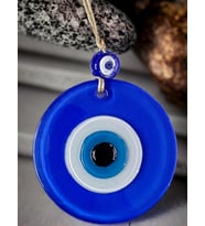 Mini Boy Mavi Nazar Boncuklu Duvar Süsü 10 Cm Cam Duvar Dekoru