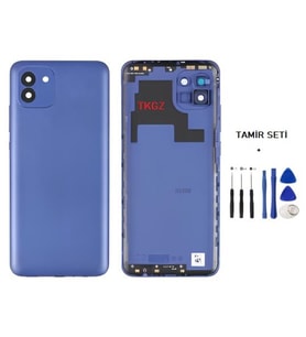 Samsung Galaxy A03 - SM-A035 FULL Kasa Arka Kapak Takım MAVİ - TAMİR SETİ