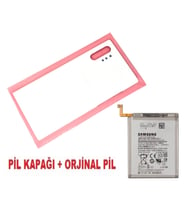 Tkgz Samsung Galaxy NOTE 10 PLUS Arka Pil Batarya Kapağı + PİL (CAM) BEYAZ
