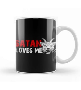 Satan Loves Me Kupa Bardak Porselen