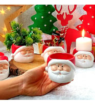 (1 ADET)Yılbaşı Yeniyıl Noel Baba Mumluk Dekor
