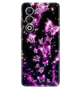 Oppo A5 Kılıf Boutique Baskılı Resimli Pembe Neon Kelebekler Pcode -100