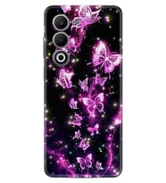 Oppo A5 Kılıf Boutique Baskılı Resimli Pembe Neon Kelebekler Pcode -100