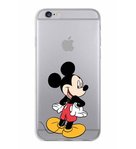 Apple iPhone 6S Uyumlu Kapak Mickey Mouse Tasarımlı Şeffaf Silikon Kılıf