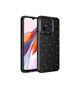 Xiaomi Redmi 12C Uyumlu Kılıf Kamera Korumalı Simli Lüks Zore Koton Kapak