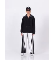 Kız Çocuk Şeritli Bol Paça Denim Pantolon