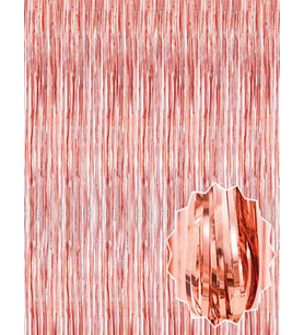 Rose Gold Püsküllü Kapı Perdesi - Parti, Bekarlığa Veda, Doğum Günü 1x2 m (5343)