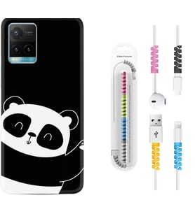 Vivo Y11S Y21S Y20 Y20S Y70 Kılıf Kablo Koruma Spiral Silikon Bay Bay Panda 1784