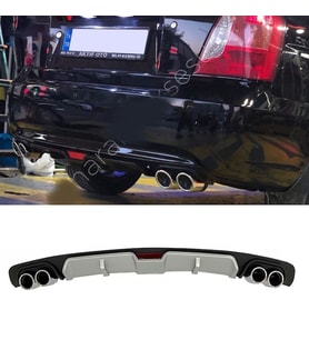 Hyundai Accent Era Gri Difüzör 4 Krom Egzoz Görünümlü Difizör Arka Ek Body Kit 2006 - 2009