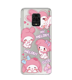Redmi Note 9 Pro/Note 9S Uyumlu Melody Kuromi Desenli Şeffaf Telefon Kılıfı
