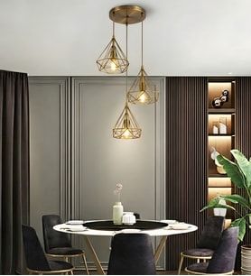 3 Başlı Avize Modern Restoran Bar Tezgahı Koridor Geçidi Balkon Ofis Yatak Odası Yatak Başı Merdiven Metal Sarkıt Avize 3225-W85-4D-XX (Eskitme Altın)
