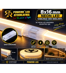 8x16 mm Tek Renk Neon Led Ara Bağlantı Kablosuz 2 Pin