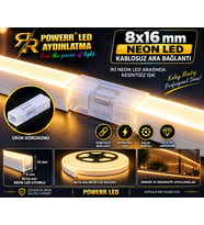 8x16 mm Tek Renk Neon Led Ara Bağlantı Kablosuz 2 Pin