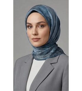 Levidor Tensel Eşarp Batik Desen İndigo Mavi