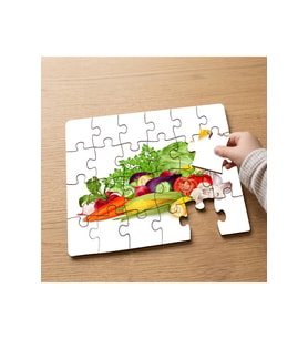 Çeşitli Sebzeler Tasarımlı 24 Parça Ahşap Çocuk Puzzle MPK0570
