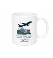 Havalimanı Yer Hizmetleri Çalışanına Bagaj Kontrol Uçak Kupa Bardak Hediye