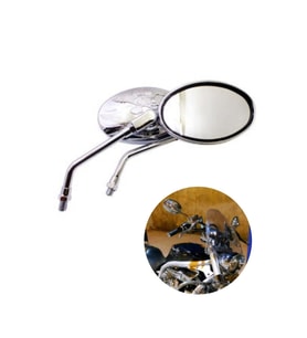Modifiye Ayna Motor Nikel 10 mm Chopper - Kartal Baskılı