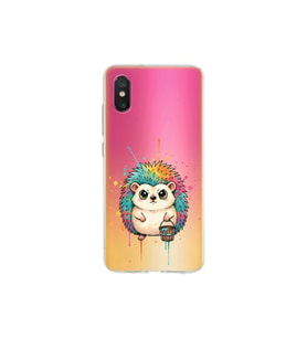 Xiaomi Mi 8 Pro ile Uyumlu Splash Kirpi Tasarımlı Şeffaf Silikon Kılıf