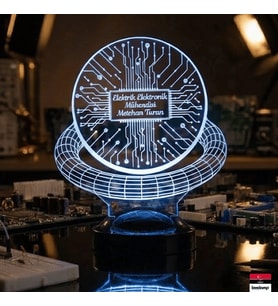 Elektrik Elektronik Mühendisi 3D LED Lamba  Mesleki Özel Hediye - LoveLamp