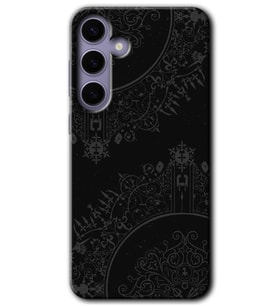 Galaxy S24 Kılıf HD Desen Baskılı Kılıf - Siyah Mandala