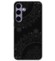 Galaxy S24 Kılıf HD Desen Baskılı Kılıf - Siyah Mandala