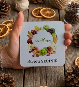 Kişiye Özel Diyetisyen Bardak Altlığı Tıp Bayramı Hediyesi (Beyaz)