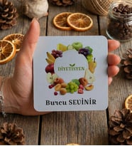 Kişiye Özel Diyetisyen Bardak Altlığı Tıp Bayramı Hediyesi (Beyaz)