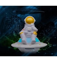 Astronot Uzay Hoparlör Taşınabilir Bluetooth Uyumlu Hoparlörler İle Işık Çocuk Odası Dekorasyon, HIFI ses, AUX Girişi, FM Radyo (Gold)