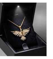 Anka Kuşu Kolye Zirkon Taşlı – Gold Renk -Işıklı Kutuda