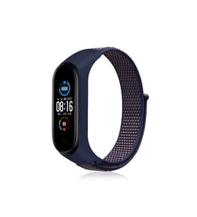 Mi Band 4 Hasırlı Cırtcırtlı Kordon - Lacivert-Mor