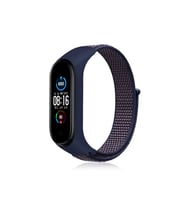 Mi Band 4 Hasırlı Cırtcırtlı Kordon - Lacivert-Mor