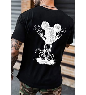 Unisex Usual Suspect Baskılı T-shirt (Siyah)