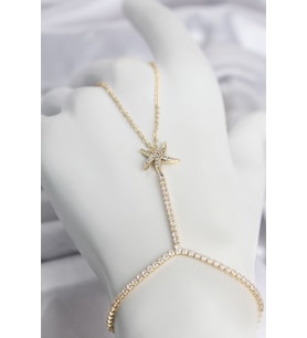 Gold Renk Pirinç Zirkon Taşlı Deniz Yıldızı Model Şahmeran TJ-SN791