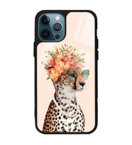 iPhone 12 Pro Max İnfluencer Leopar Kedi Tasarımlı Glossy Telefon Kılıfı