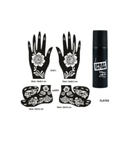 Karanfil Model El Ayak Geçici Dövme Seti Spray Tattoo Dark Siyah Renk