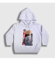 Presmono Unisex Çocuk Beyaz Mikey Anime Tokyo Revengers Kapüşonlu Sweatshirt 241172tt