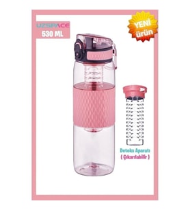 UZSPACE MATARA TRITAN 5060 DETOKS BÖLMELİ 530 ML GLOW PINK