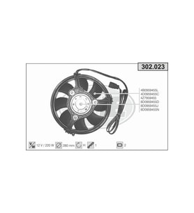 Audi A4 A6 VW PASSAT1.8 1.8 T2.4 2.7 T2.8 1996- FAN Motoru Davlumbazli 280 MM 2 FIS 8 Kanat 1113025-00 Wisco